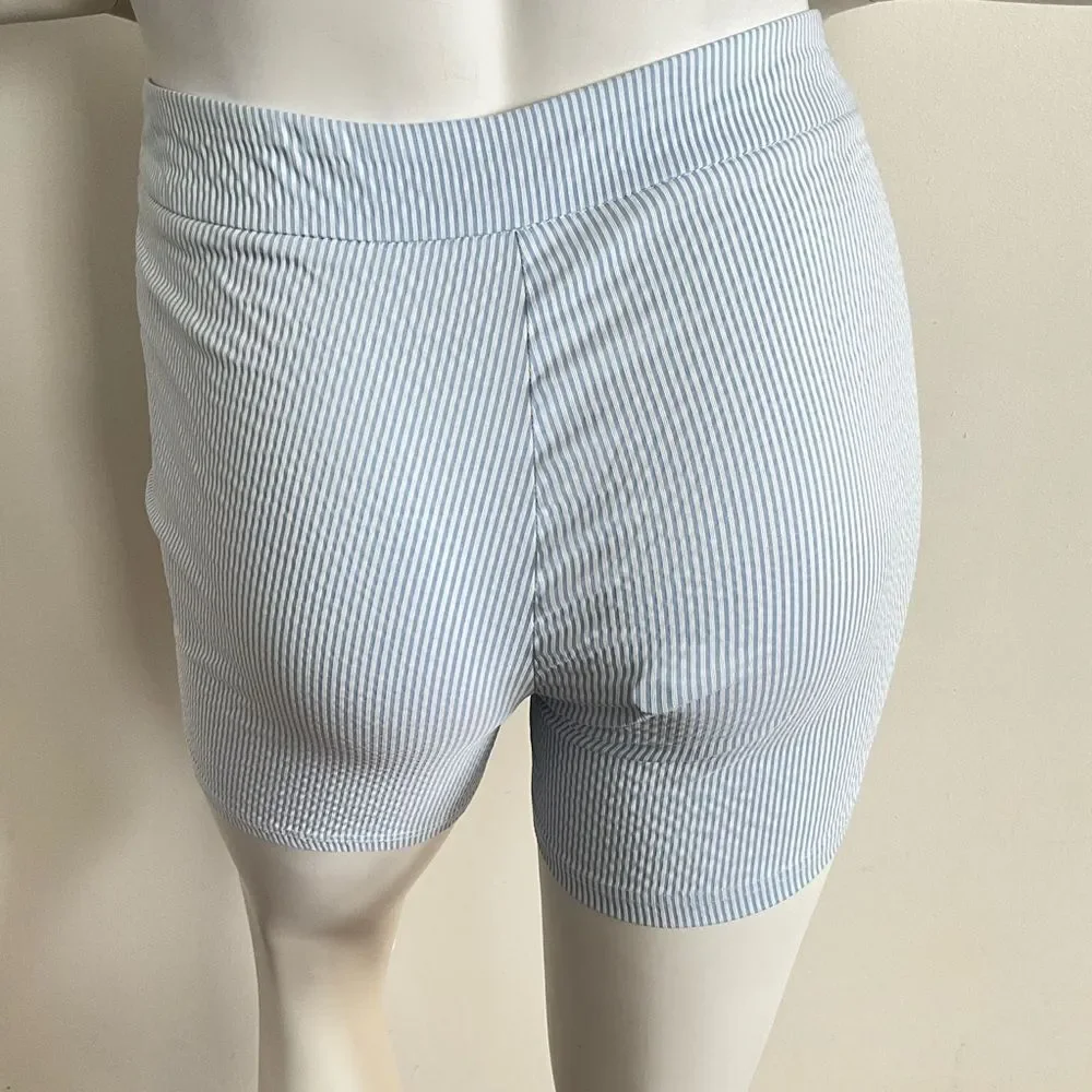 Nanette Lepore Shorts Blue White Stripe M